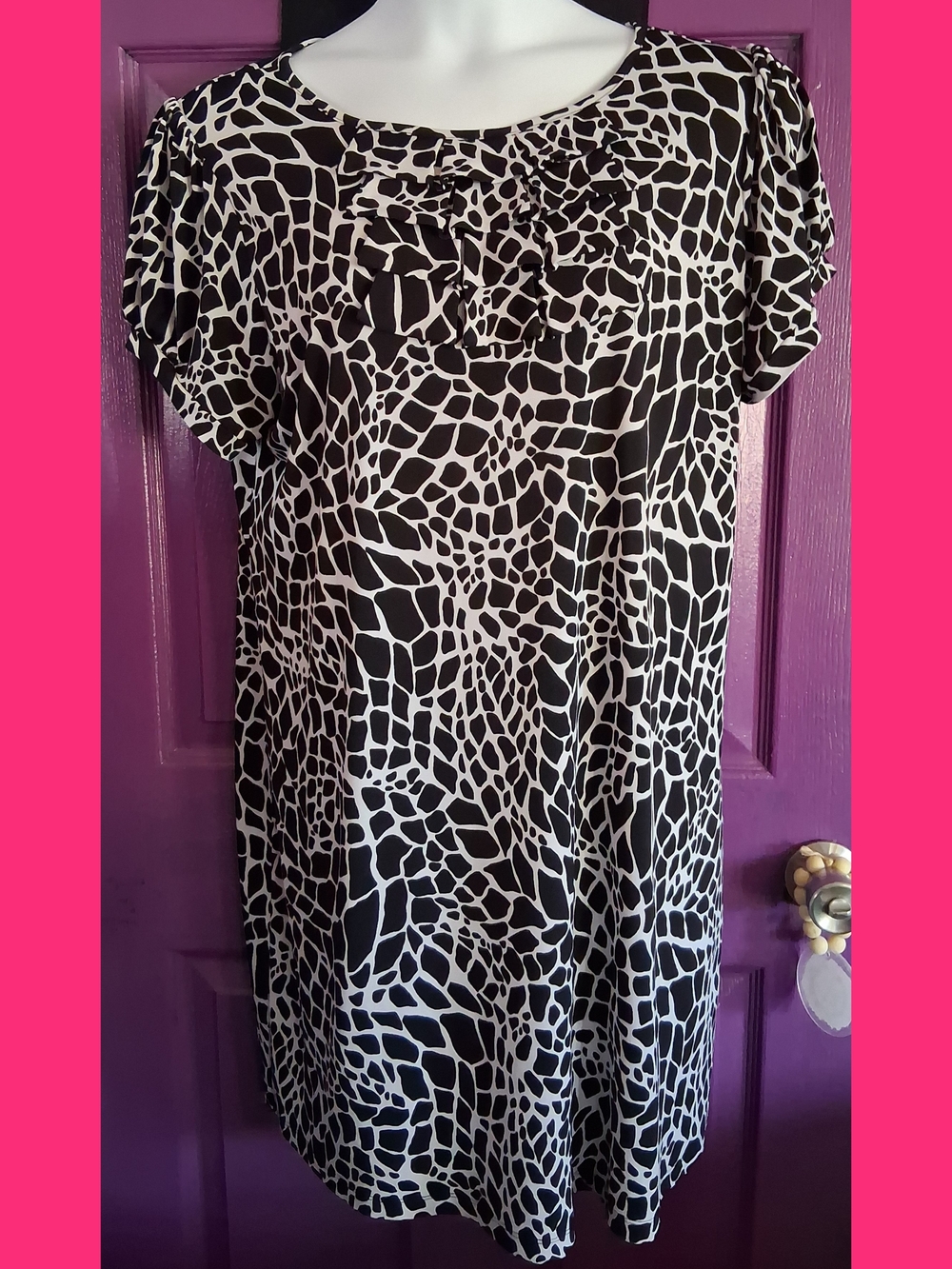 Black & White Animal Print Shift Dress